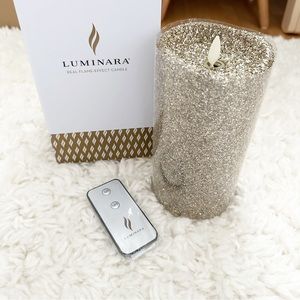 Luminara Gold Glitter Battery Operated Flameless Candle NEW IN BOX